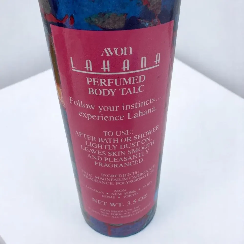 Vintage FULL Avon LAHANA Perfume Body Powder 3.5 oz. Net Wt Never Used Disc 1991
